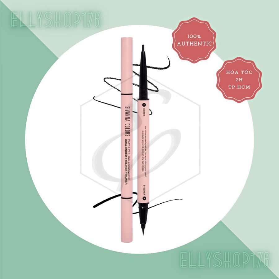 Bút Kẻ Mắt Nước Và ɡel Sivanna Colors 2in1 Dual Ended Eyeliner Inliner